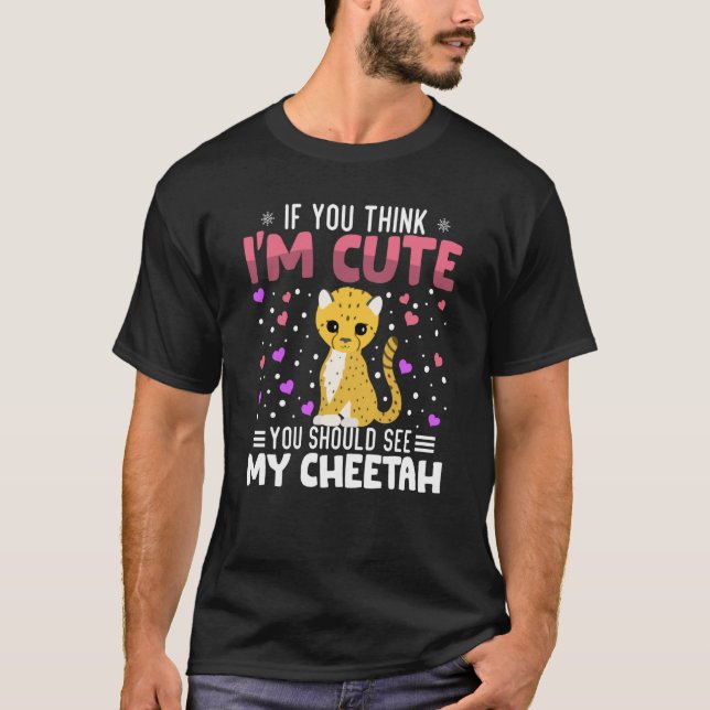 Cheetah Heart Valentine's Day Animal For Womens Ki T-Shirt (Vorderseite)