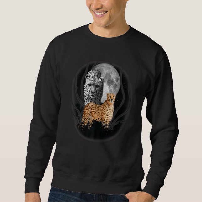 Cheetah Illustration Moon Cheetah 1 Sweatshirt (Vorderseite)