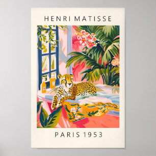 Cheetah in Bathtub Funny Poster, Mittelalter Print Poster