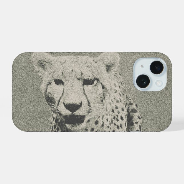 Cheetah iPhone 15 Hülle (Rückseite (Horizontal))
