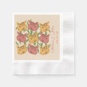 Cheetah-Jungelpflanzen für Brautparty  Serviette