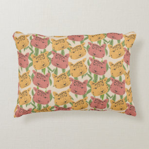 Cheetah Jungle Pflanze Grüne Korallen Grün Dekokissen