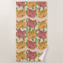 Cheetah Jungle Pflanze Grüne Korallen Grün Strandtuch