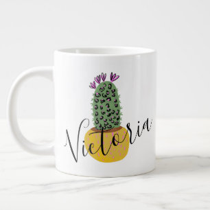 Cheetah Kactus Illustration Name Riesige Kaffeetas Jumbo-Tasse