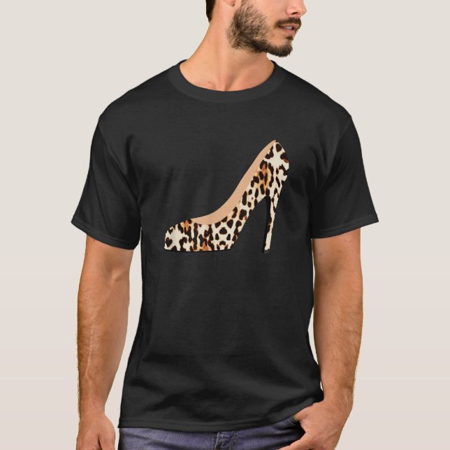 Cheetah Leopard Animal Print High Heels Pump Shoe T-Shirt (Vorderseite)