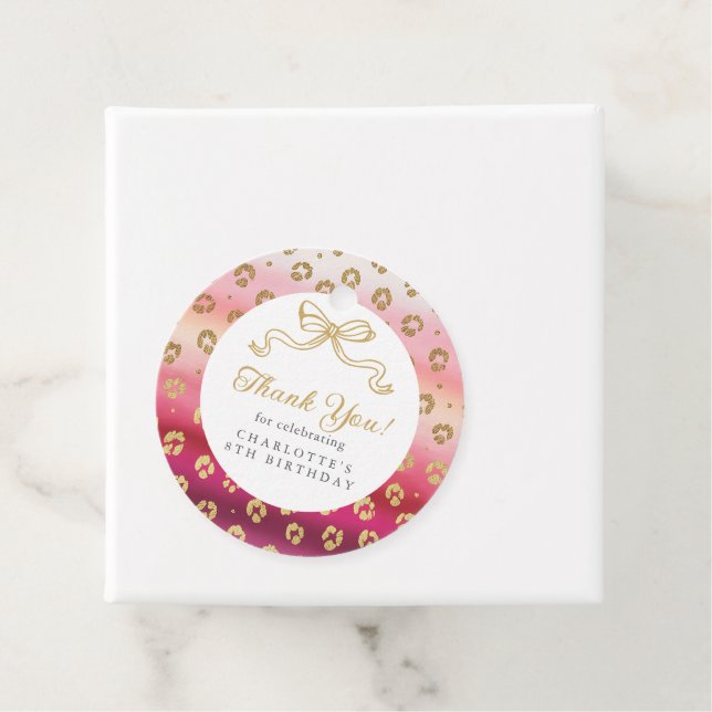 Cheetah Leopard Geburtstagsparty Danke Geschenkanhänger (Beispiel)