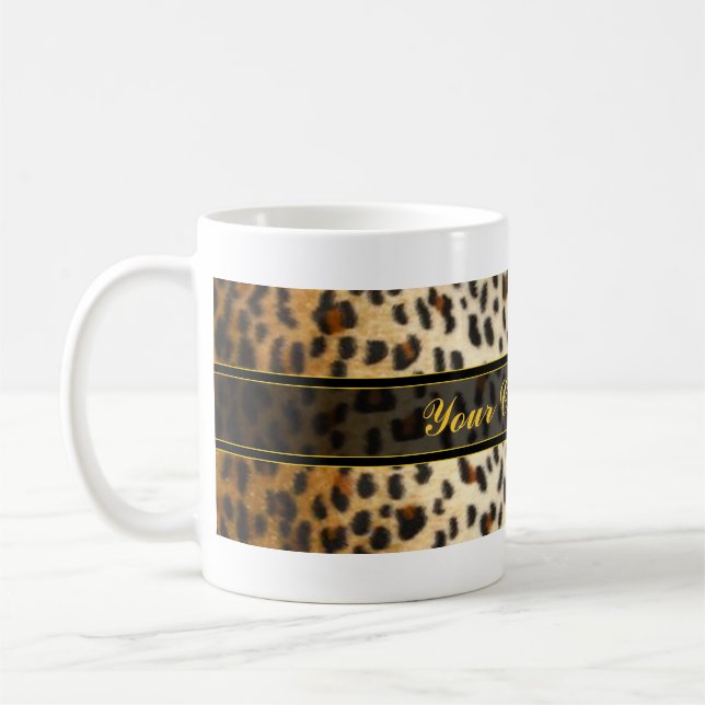 Cheetah-Leopard-Imitat-Tierdruck Kaffeetasse (Links)