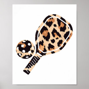Cheetah Leopard Pickleball Paddleball Sports Mama Poster