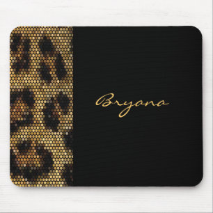 Cheetah Leopard Print Animal Sparkon Mouse Pad Mousepad