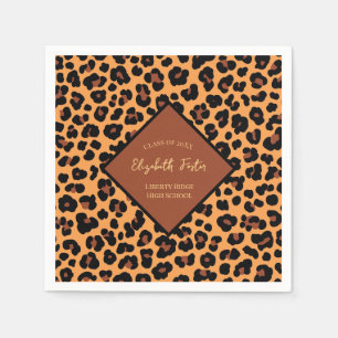 Cheetah Leopard Print Graduation Party Serviette