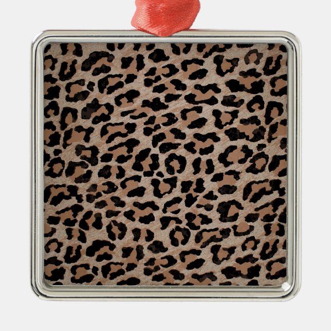 Cheetah Leopard Silbernes Ornament (Vorne)