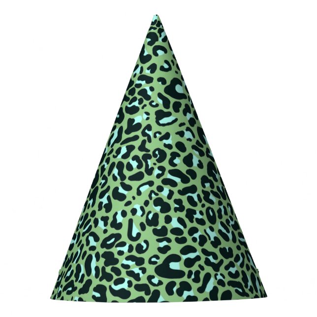 Cheetah Leopard Tierdruck in Minze Green Partyhütchen (Vorderseite)