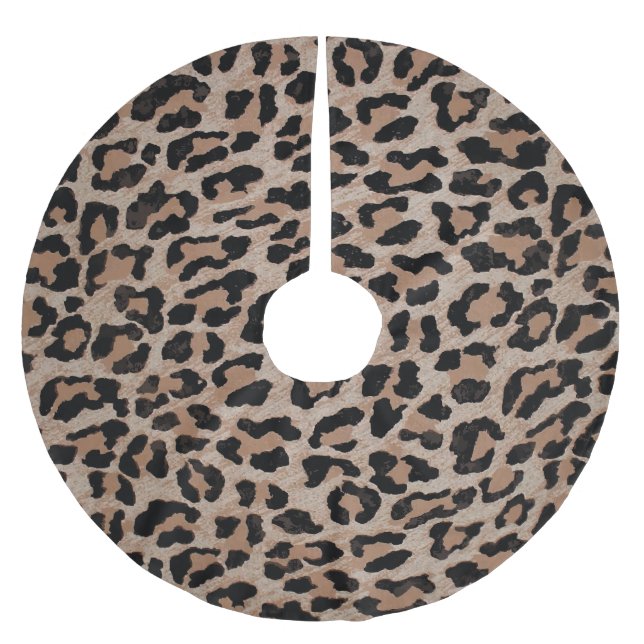 Cheetah Leopard Weihnachtsbaumrock Polyester Weihnachtsbaumdecke (Vorderseite)