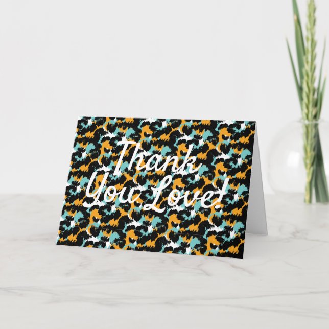 Cheetah Lovers Aqua Danke Liebe Card (Vorderseite)