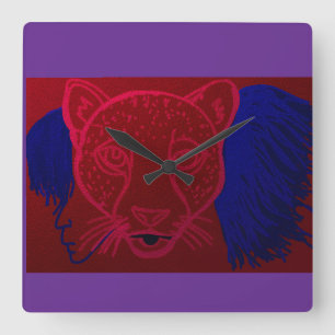 Cheetah-Mädchengeist Quadratische Wanduhr