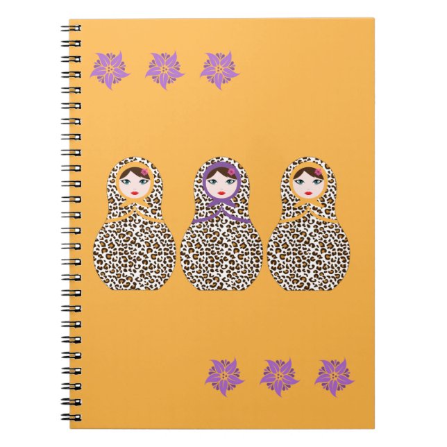 Cheetah Matryoshka Notizblock (Vorderseite)