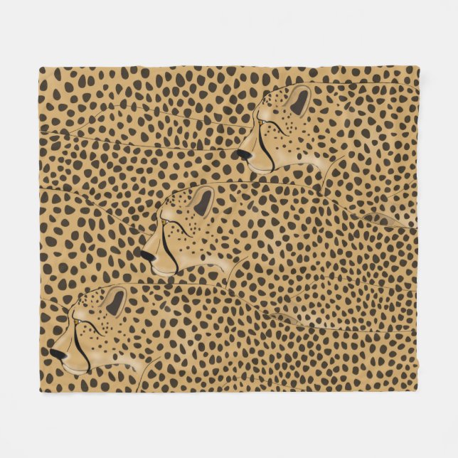 Cheetah Mittelfläschchen Fleecedecke (Vorderseite (Horizontal))