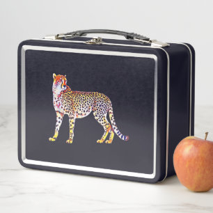 Cheetah Mutter mit Cubs Motif Predator Katze Tier Metall Brotdose
