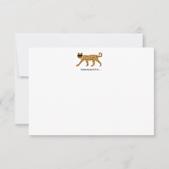 Cheetah Notecard Dankeskarte (Vorderseite)