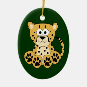 Cheetah-Ornament (zweiseitig) Keramik Ornament