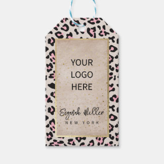 Cheetah Pattern And Gold Vintage Geschenkanhänger