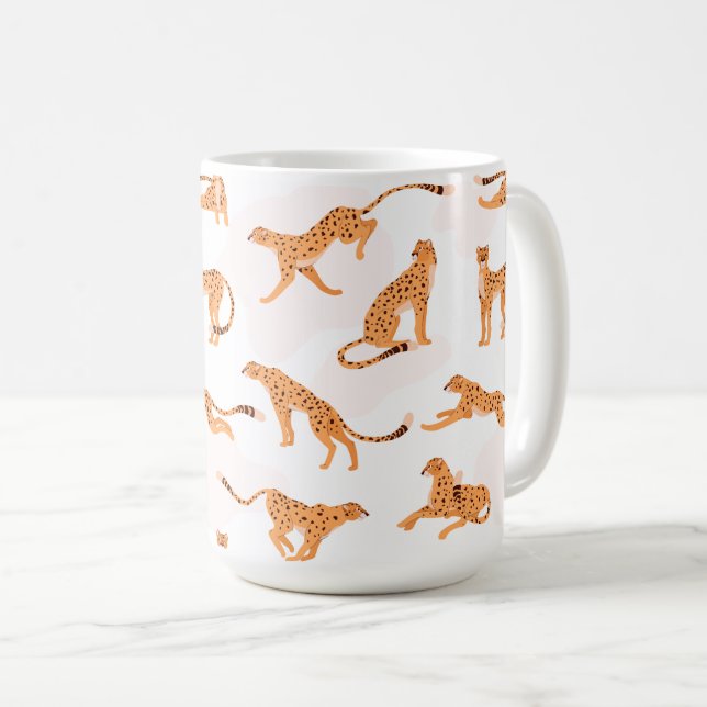 Cheetah Pattern Mug Kaffeetasse (VorderseiteRechts)