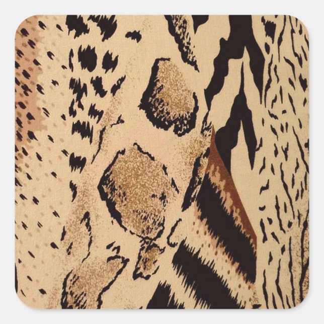Cheetah Pattern Quadratischer Aufkleber (Vorderseite)