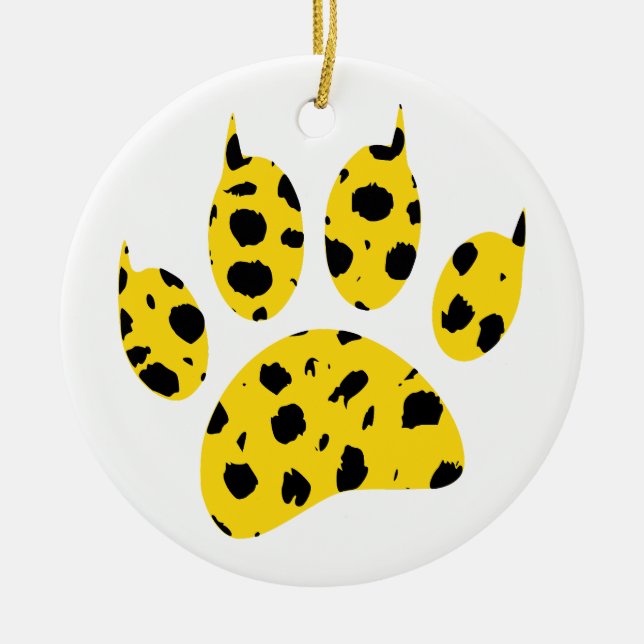 Cheetah Paw Print Keramik Ornament (Vorne)