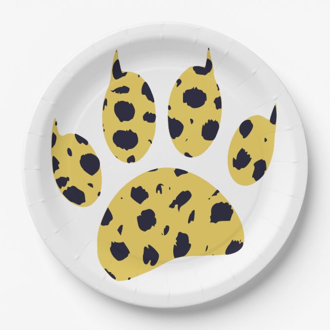 Cheetah Paw Print Pappteller (Vorderseite)