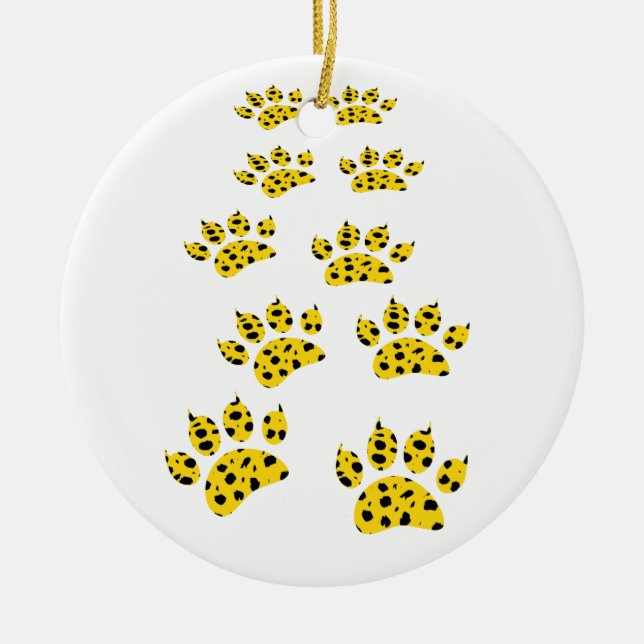 Cheetah Paw Print Throw Keramik Ornament (Vorne)