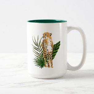 Cheetah-Perspektive Zweifarbige Tasse