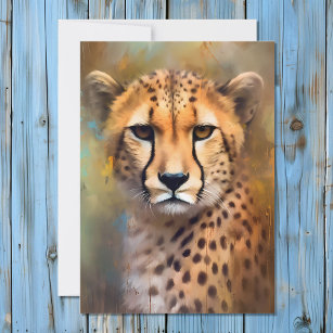 Cheetah Portrait Feiertagskarte