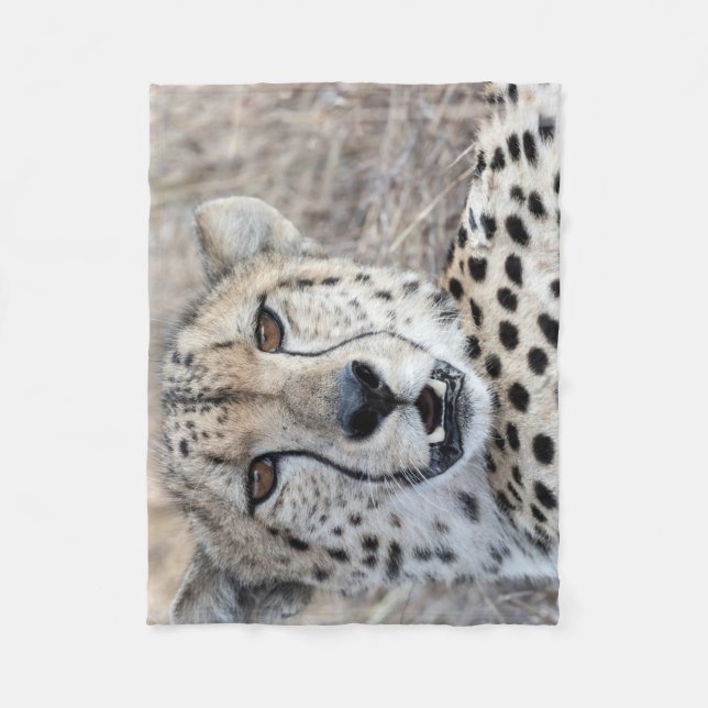 Cheetah Portrait Fleecedecke (Vorderseite)