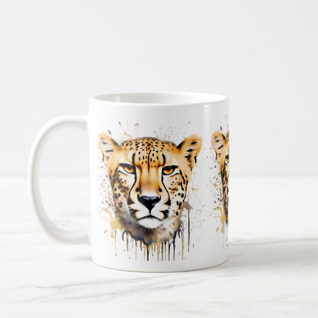 Cheetah Portrait Kaffeetasse (Links)
