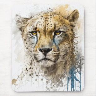 Cheetah Portrait Tiermalerei Natur im Freien Mousepad