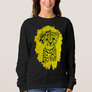 Cheetah Predator Cat Motif Animal Africa farbig Sweatshirt