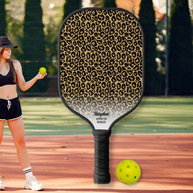 Cheetah Print Animal Muster Personalisierter Text Pickleball Schläger (Von Creator hochgeladen)
