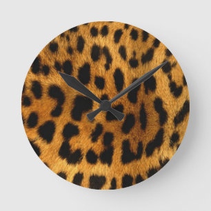 Cheetah Print Clock Runde Wanduhr