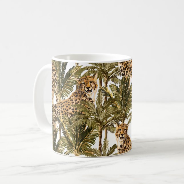 Cheetah Print Coffee Mug Kaffeetasse (Vorderseite Links)