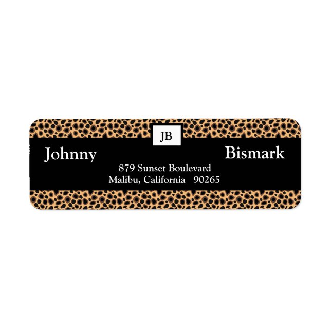 Cheetah Print Customizable Address Label (Vorne)