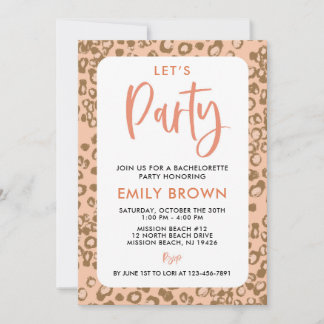 Cheetah Print Geburtstag oder Besondere Anlass Einladung
