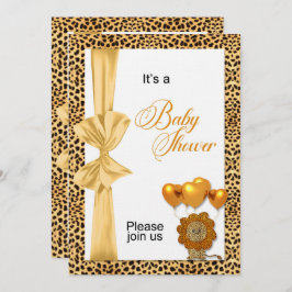 Cheetah Print Gender Neutral Baby Dusche Einladung