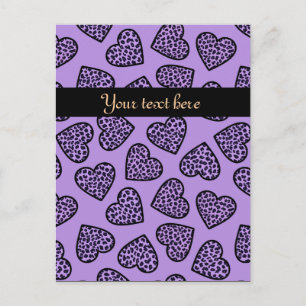 Cheetah Print Herz Postcard Postkarte