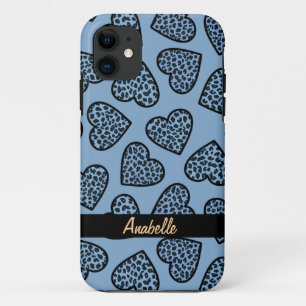 Cheetah Print Herzen iPhone 5 Fall iPhone 11 Hülle