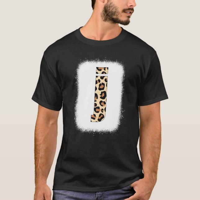 Cheetah Print Letter J Initial Letter J Leopard B T-Shirt (Vorderseite)