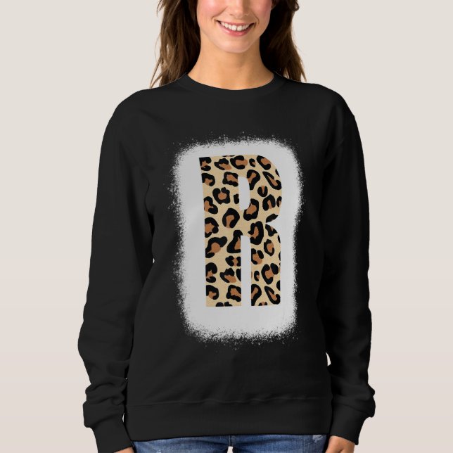 Cheetah Print Letter R Initial Letter R Leopard B Sweatshirt (Vorderseite)
