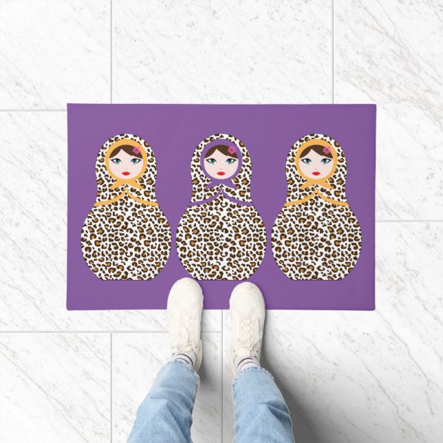 Cheetah Print Matryoshka Doormat Fußmatte (Indoor)