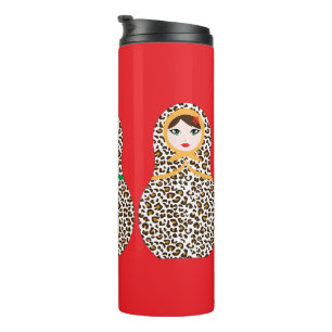 Cheetah Print Matryoshka Thermal Tumbler Thermosbecher