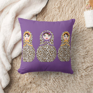 Cheetah Print Matryoshka Throw Kissen - Wilder Sti