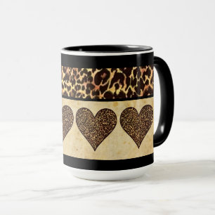 Cheetah Print mit Herz-Tasse Tasse